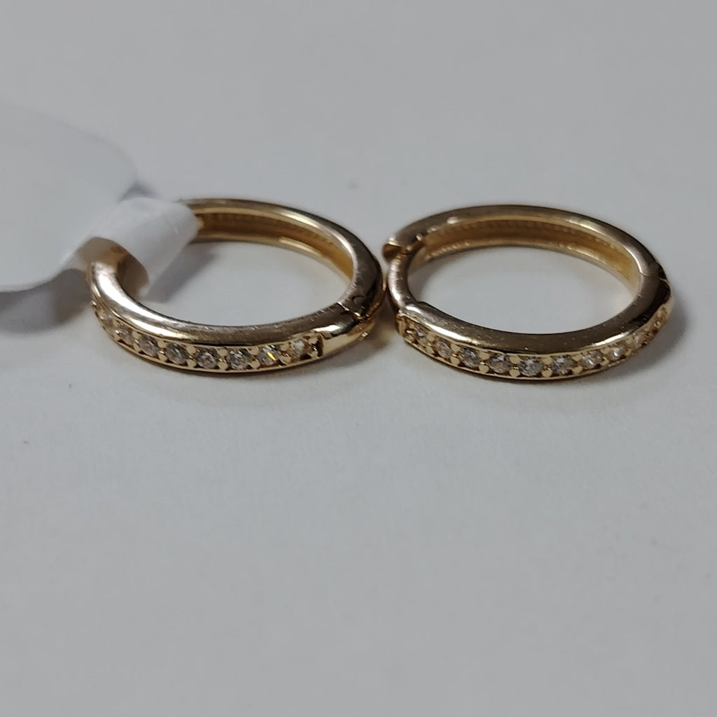 ARETES HUGGIES C CIRCONIA 14K 1.6 GR (NUEVO)