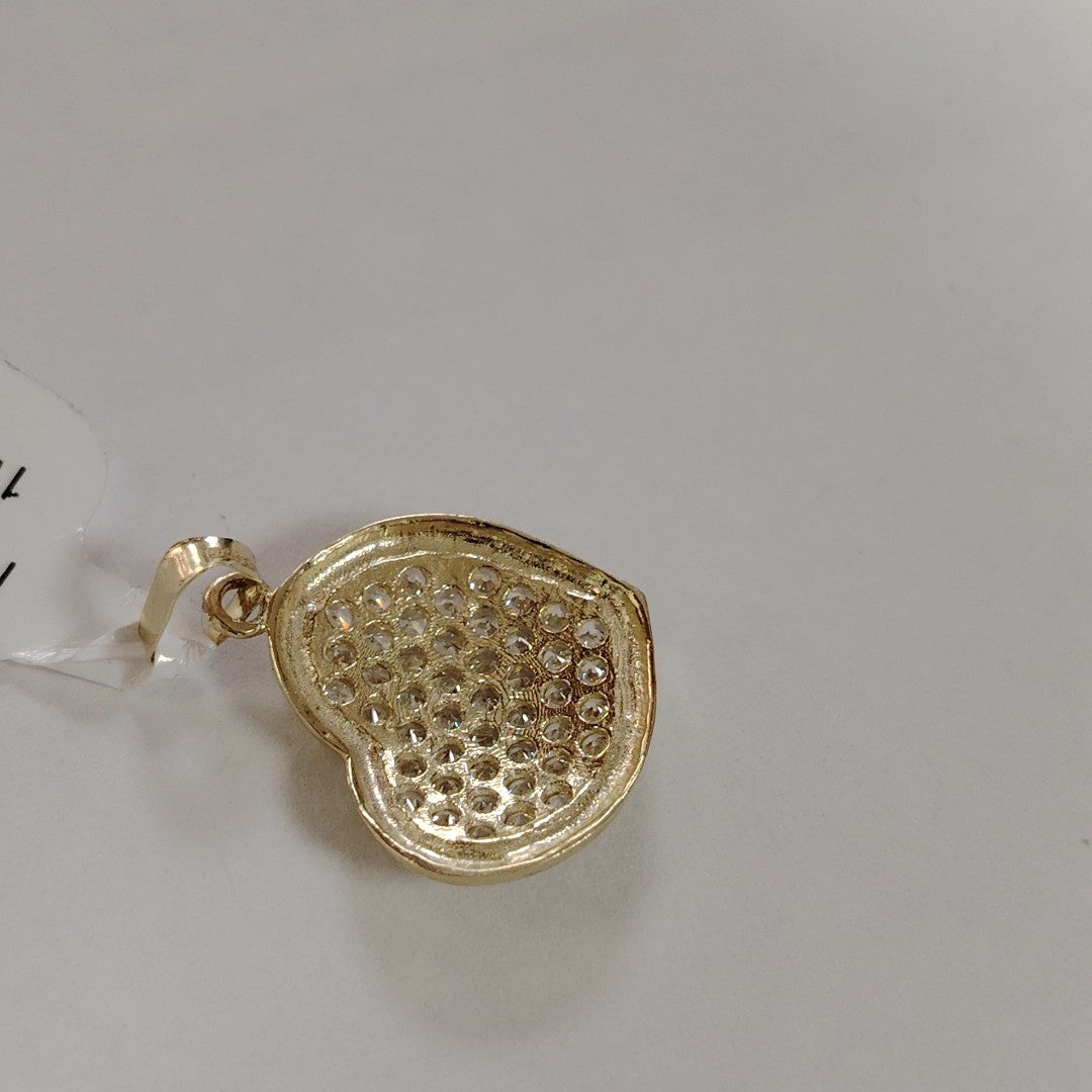 DIJE TEJIDO CORAZON CON CIRCONIAS 14K 1.8 GR (NUEVO)