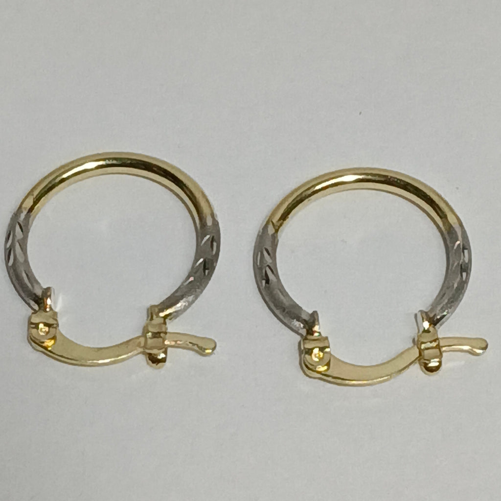 ARETES ARRACADAS COMBINADAS 14K 1.1 GR (NUEVO)