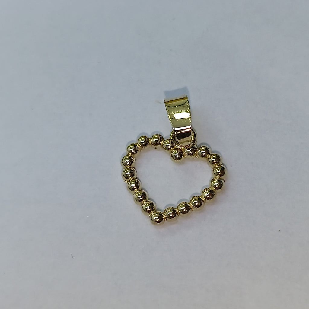 DIJE CORAZON CON CIRCONIAS 10K 0.5 GR (NUEVO)