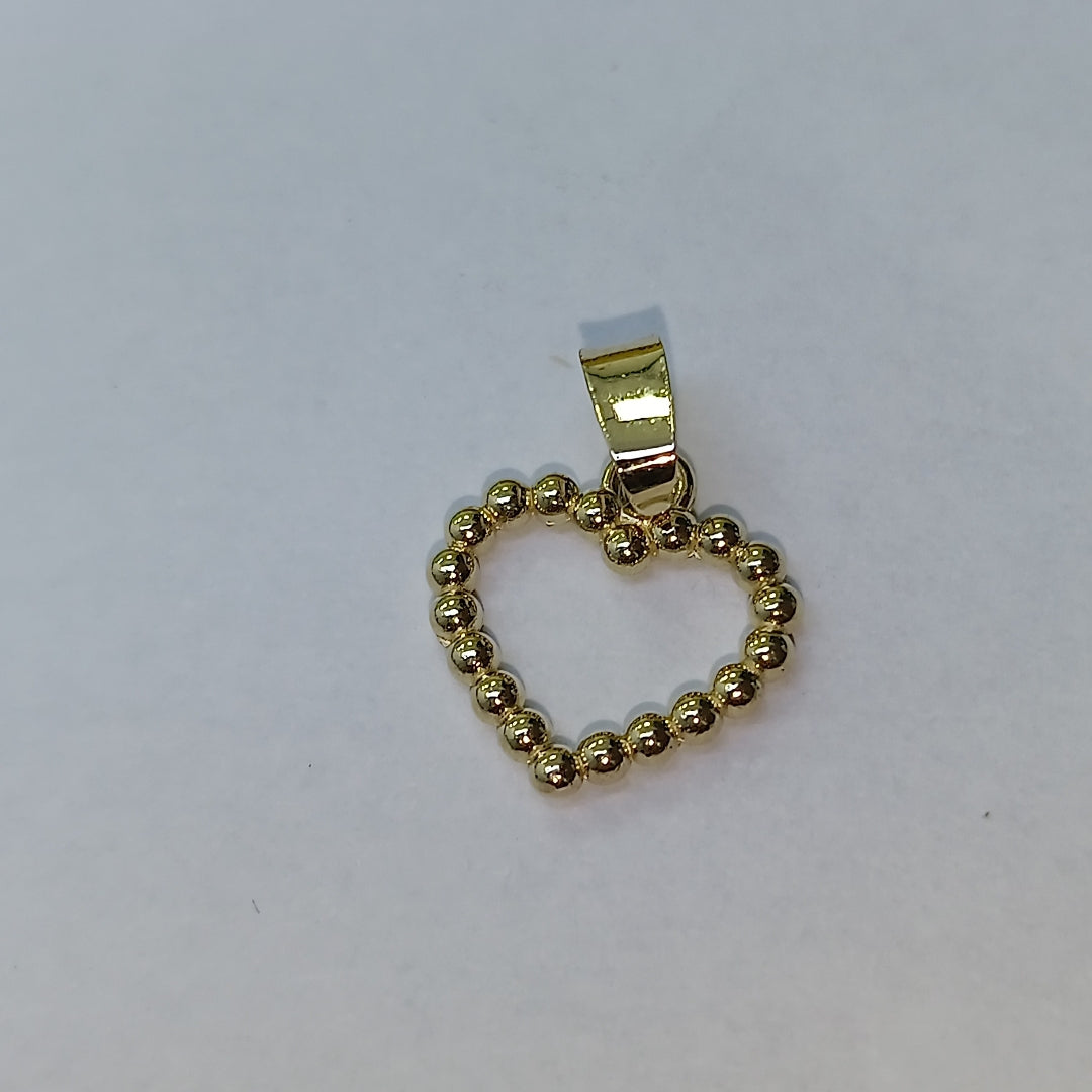 DIJE CORAZON CON CIRCONIAS 10K 0.5 GR (NUEVO)