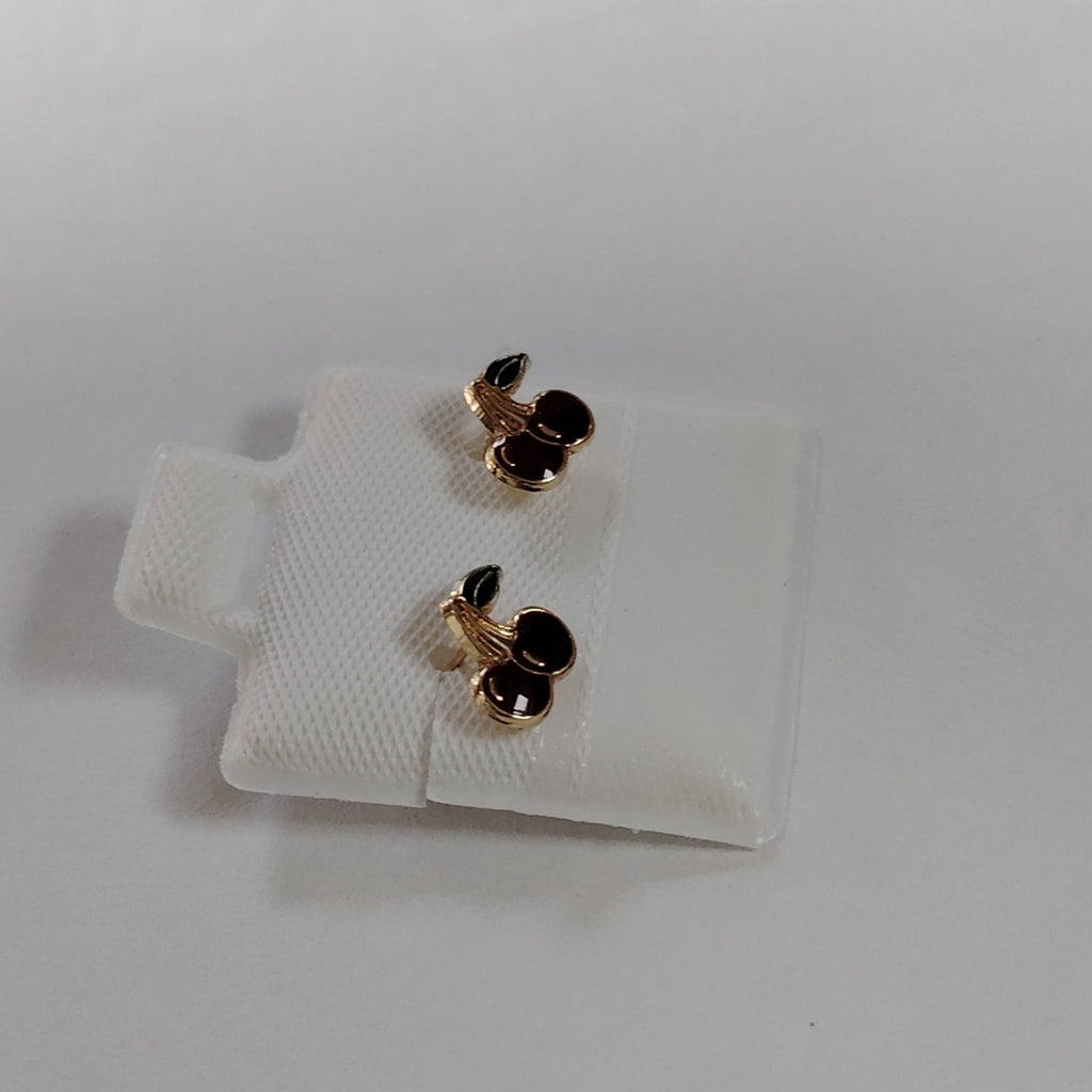 BROQUELES BROQUE FIG CEREZA C ESMALTE 14K 0.2203 GR (NUEVO)