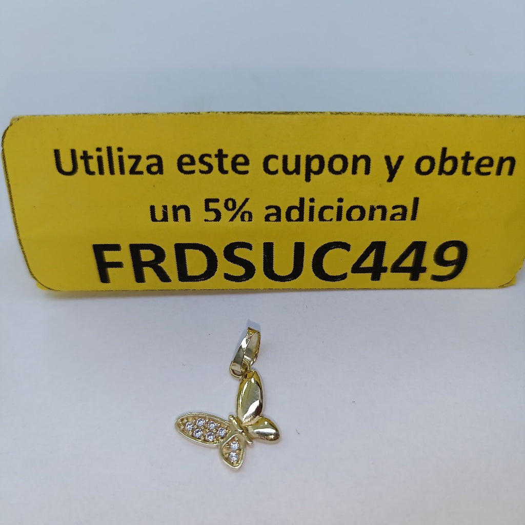 DIJE MARIPOSA CON CIRCONIAS 10K 0.9 GR (NUEVO)