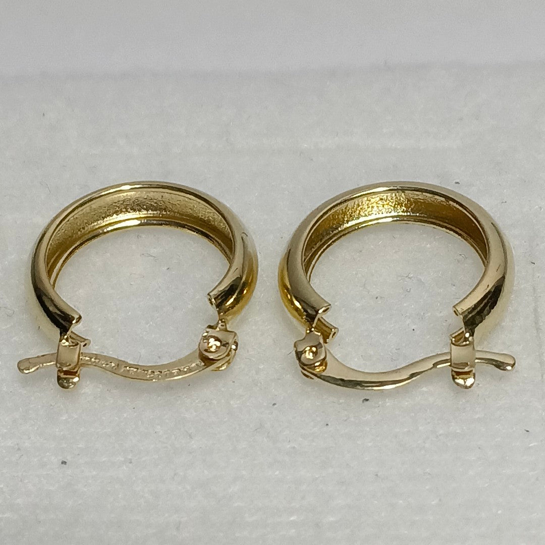 ARETES TEJIDO ARRACADAS LISAS 14K 2.2 GR (NUEVO)