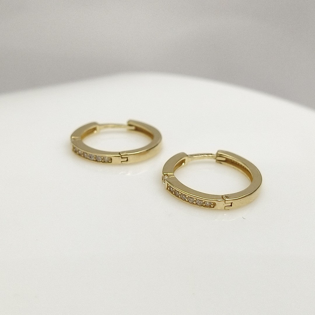 ARETES ARRACADAS C CIRCONIAS 14K 2.4 GR (NUEVO)