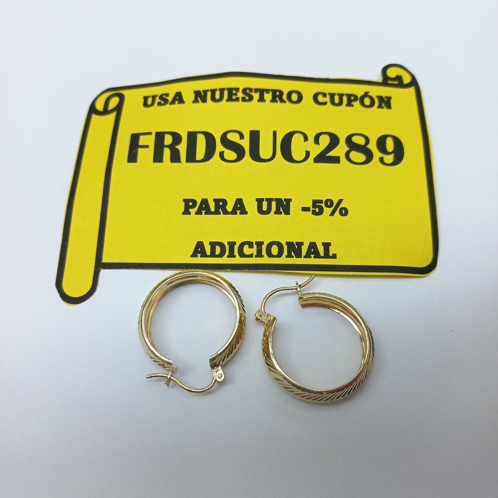 ARETES ARRACADAS LABRADAS 10K 2.8 GR (NUEVO)