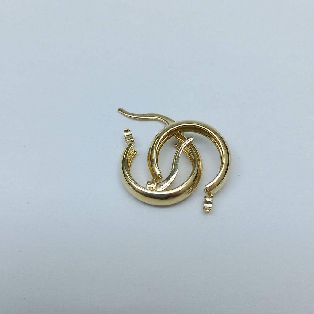 ARETES TEJIDO ARRACADAS LISAS 14K 2.1 GR (NUEVO)