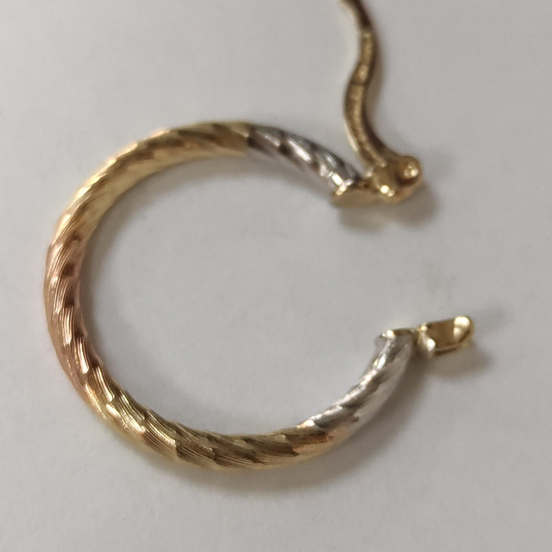 ARETES TEJIDO ARRACADAS TZL COMBINADAS 14K 1.8 GR (NUEVO)