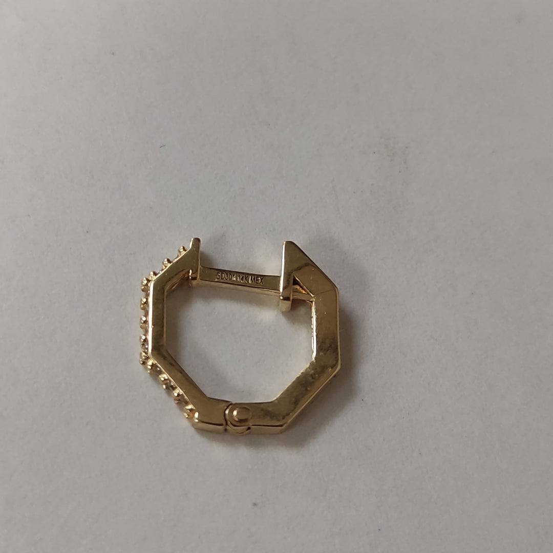 ARETES HUGGIES C CIRCONIAS 14K 1.7 GR (NUEVO)