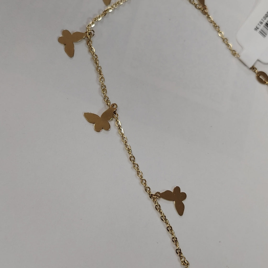 PULSERA ESPECIAL CON MARIPOSAS 14K 18 CM 2 GR (NUEVO)