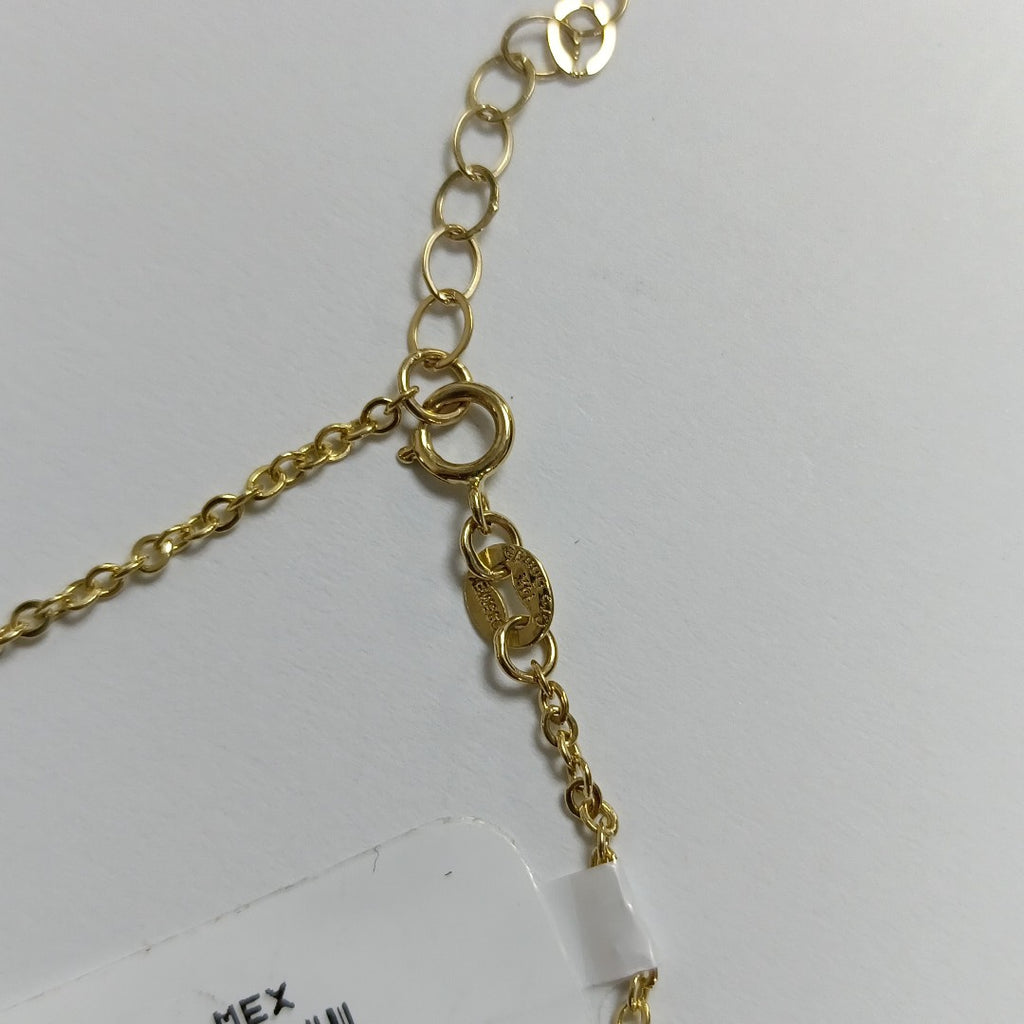 PULSERA ESPECIAL CON CORAZONES CONBINADOS 14K 18 CM 1.7 GR (NUEVO)