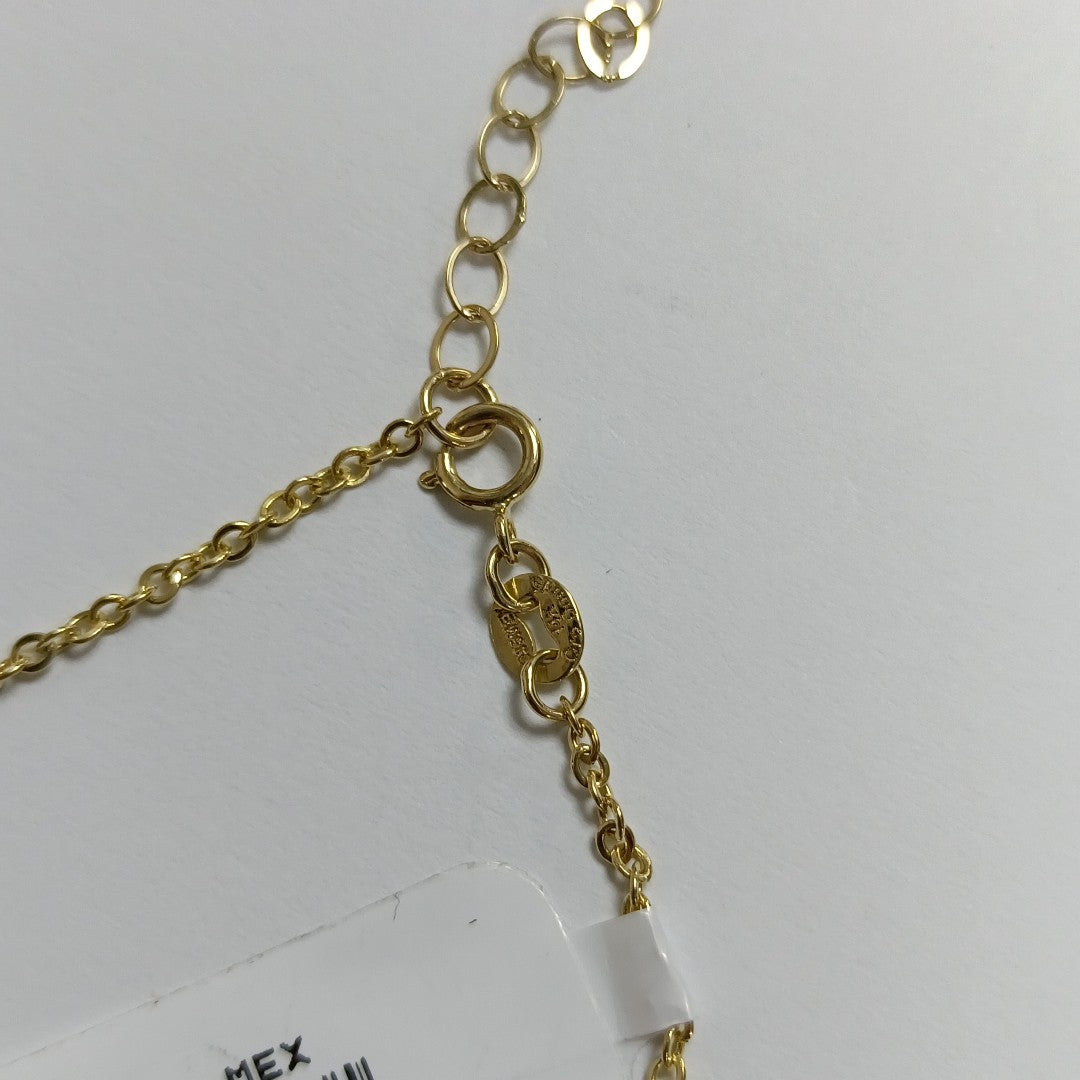 PULSERA ESPECIAL CON CORAZONES CONBINADOS 14K 18 CM 1.7 GR (NUEVO)