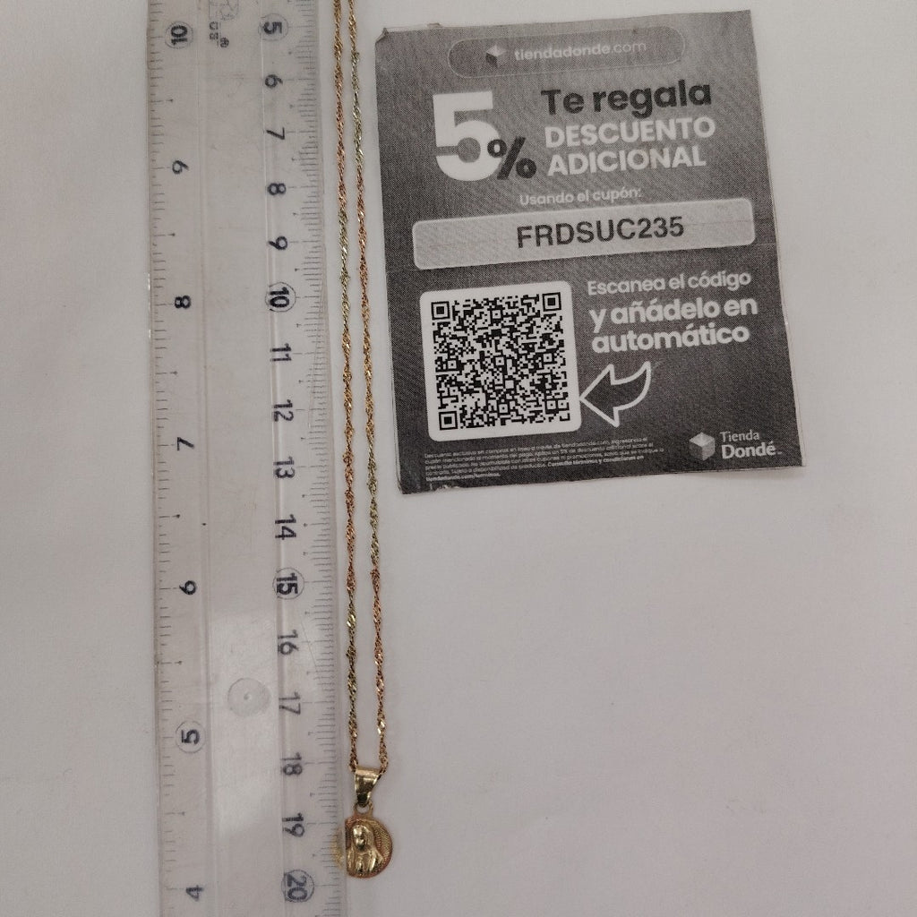 CADENA,MEDALLA RELIGIOSA ORO,ORO COMBINADO 10 K 1,80 GRMS (SEMINUEVO)