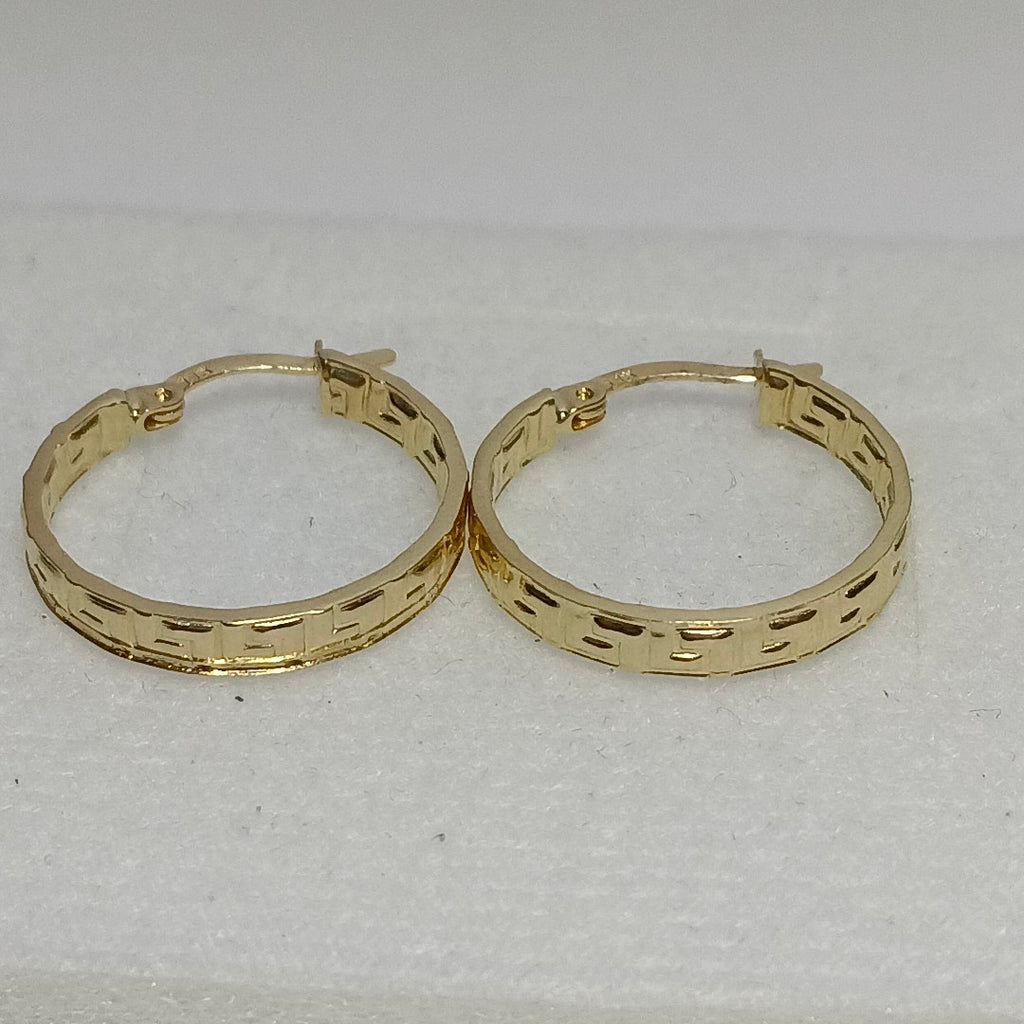 ARETES ARRACADA CON GRECAS 14K 2 GR (NUEVO)
