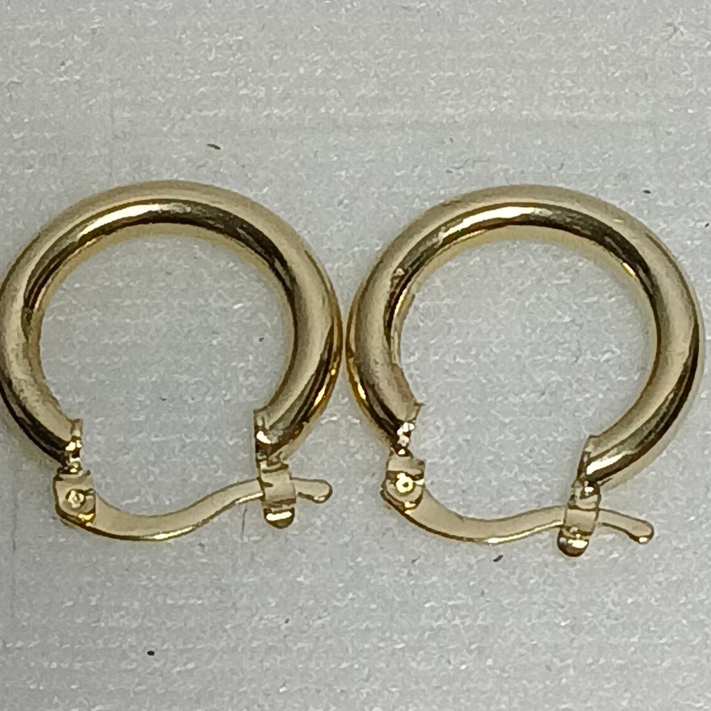 ARETES TEJIDO ARRACADAS LISAS 14K 1.6 GR (NUEVO)