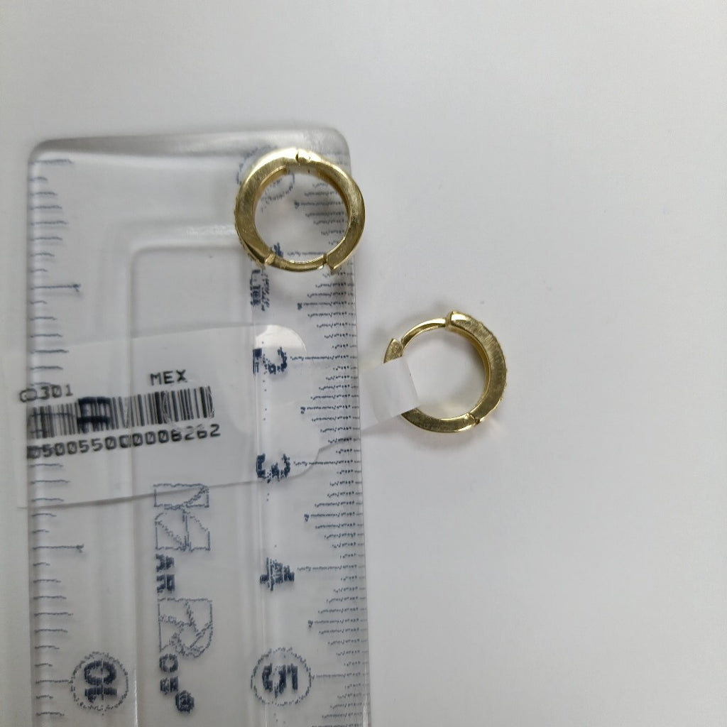 ARETES HUGGIES C CIRCONIAS 14K 2.2 GR (NUEVO)