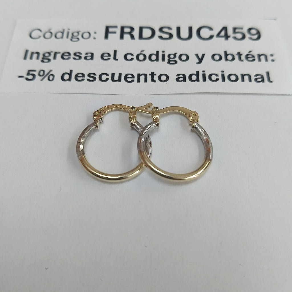 ARETES ARRACADAS COMBINADAS 14K 1.2 GR (NUEVO)