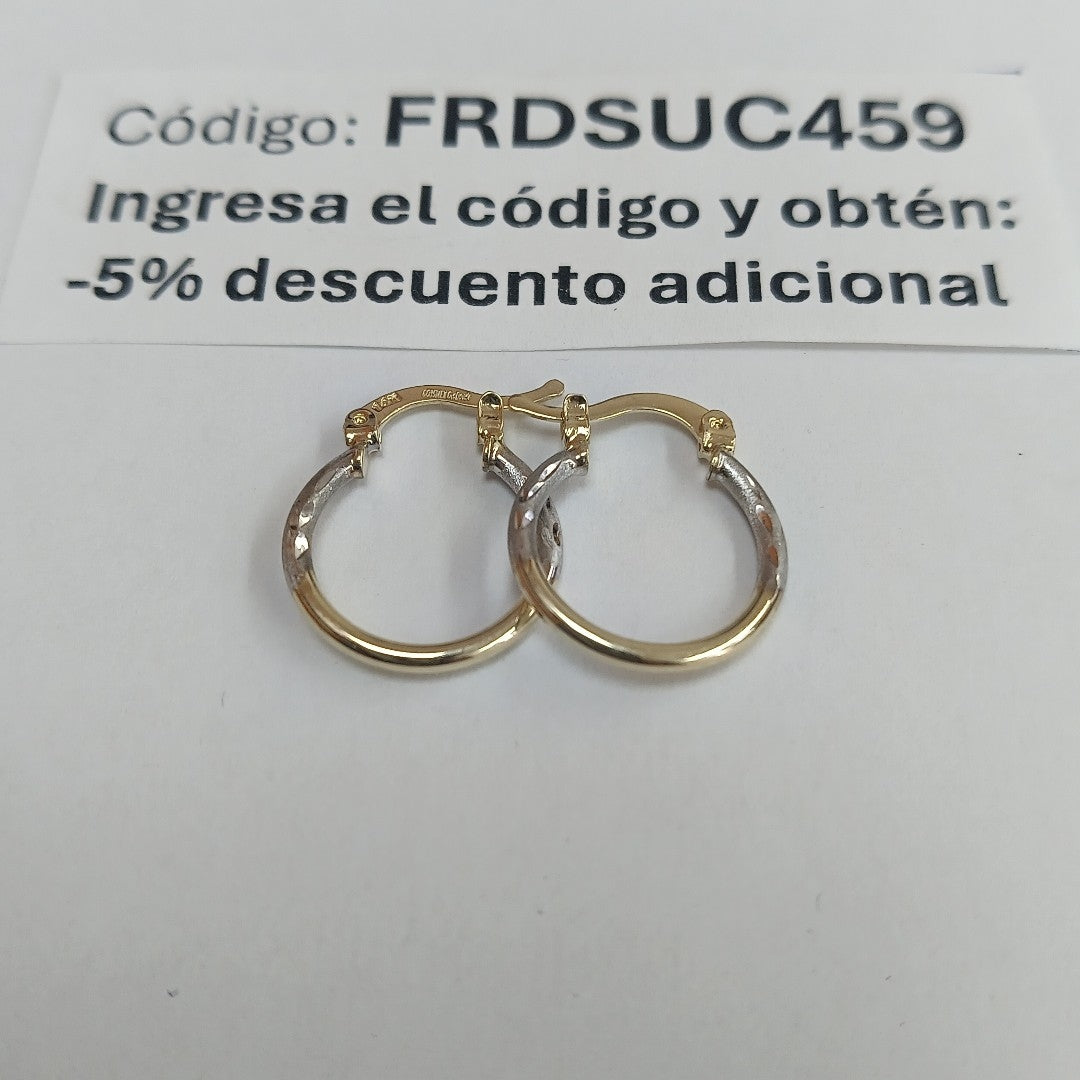 ARETES ARRACADAS COMBINADAS 14K 1.2 GR (NUEVO)