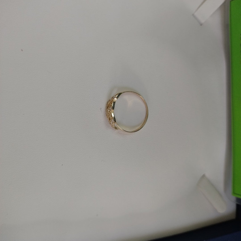 ANILLOS FIG FLOR C CIRCONIAS 14K TALLA 9 1.4 GR (NUEVO)