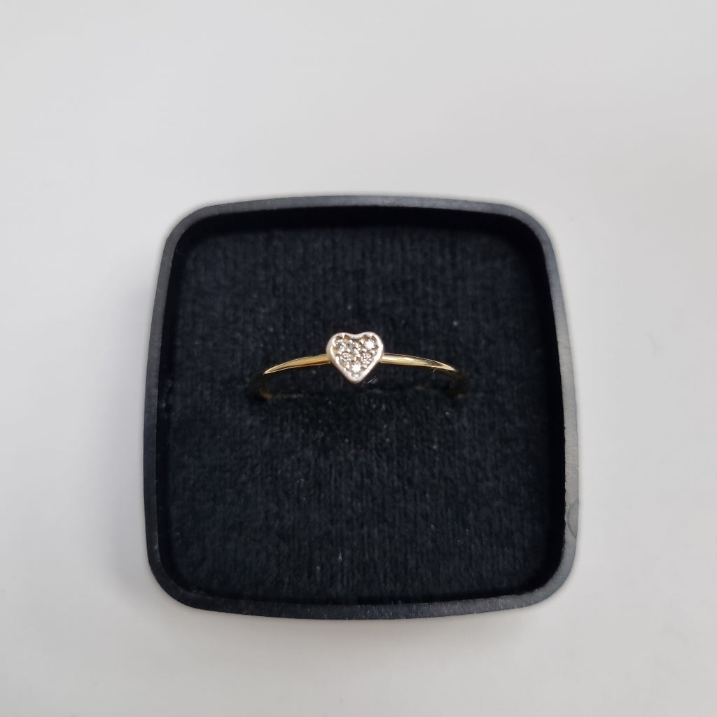 ANILLO ANILLITO CORAZON C CIRCONIA 14K 9 TALLA 0.9 GR (NUEVO)