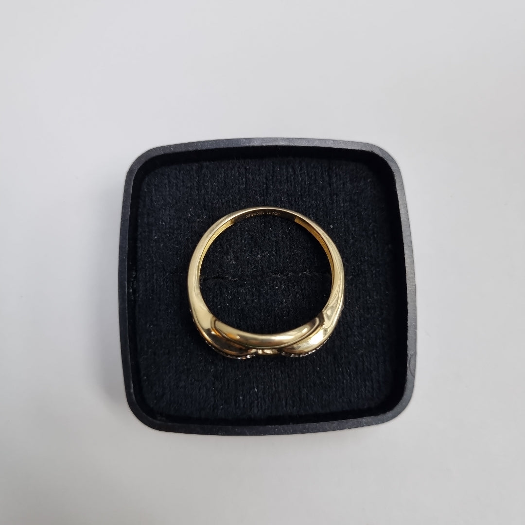 ANILLO ANILLITO C CIRCONIAS 10K 8.5 TALLA 2.7 GR (NUEVO)