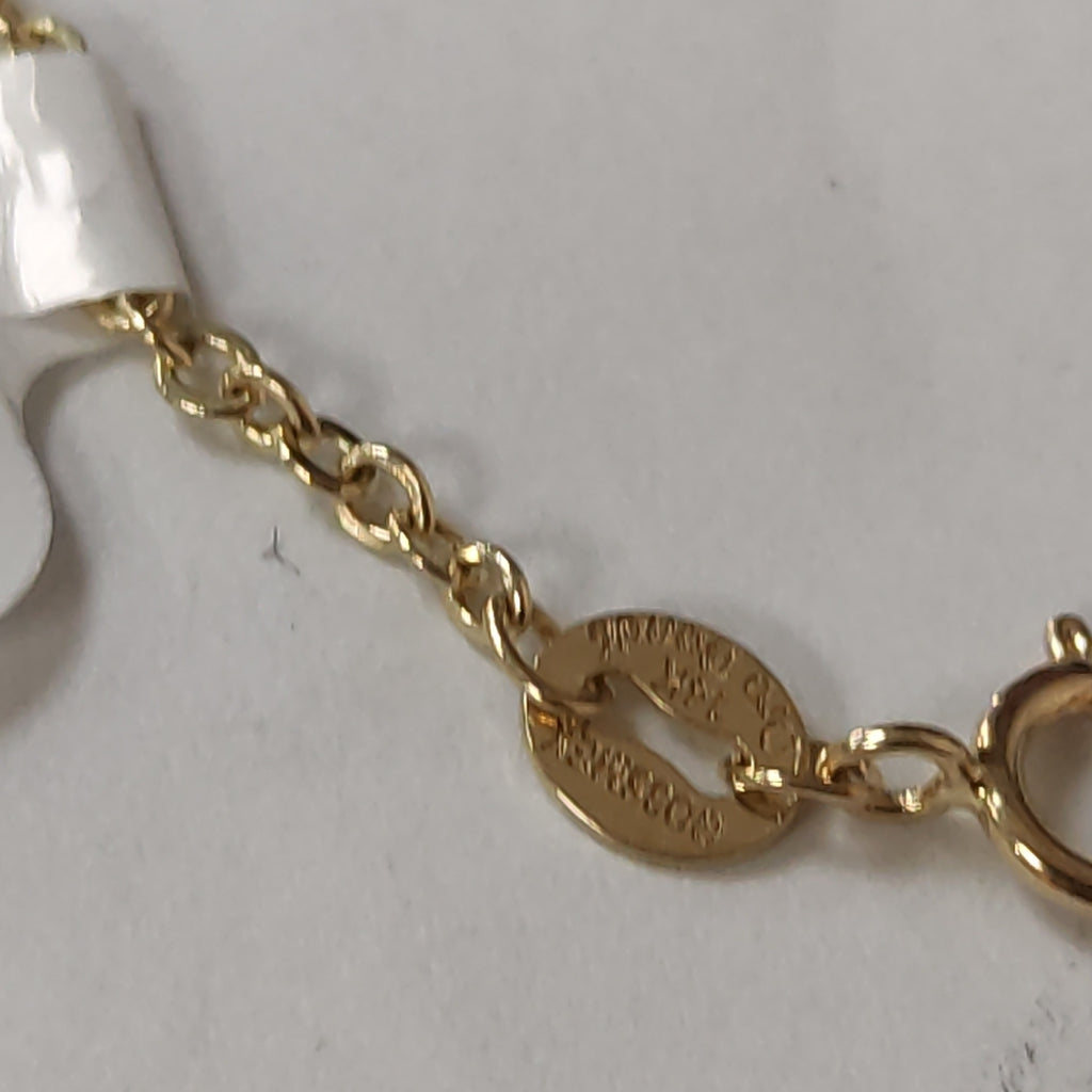 PULSERA ESPECIAL CON CORAZONES 14K 18 CM 1.2 GR (NUEVO)