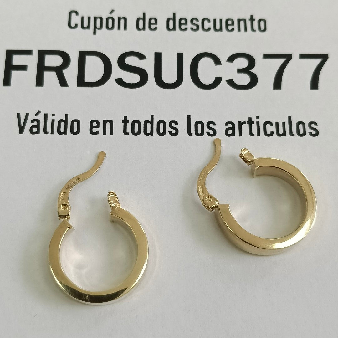 ARETES ARRACADA LISA 14K 2 GR (NUEVO)