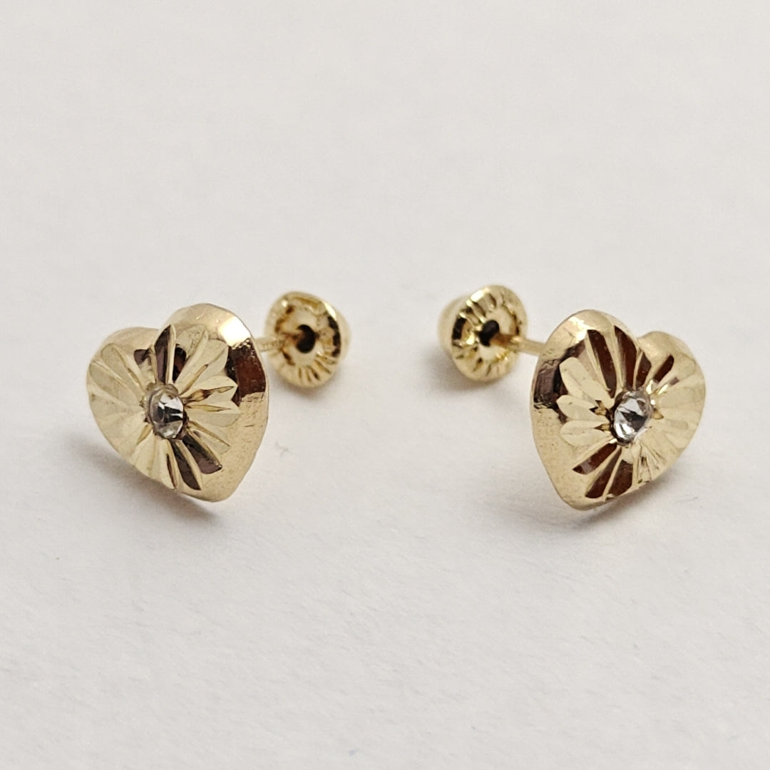 BROQUELES BROQUEL FIG CORAZON C CIRCONIA 14K 0.2603 GR (NUEVO)