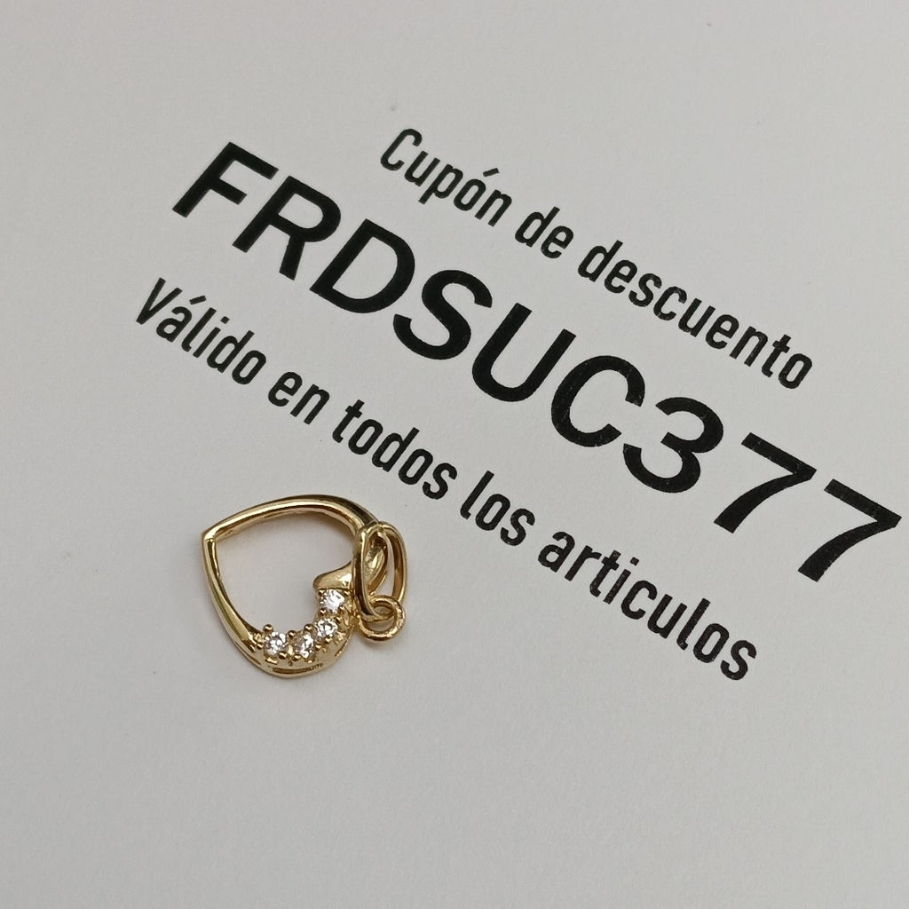 DIJE CORAZON CON CIRCONIAS 14K 1.4 GR (NUEVO)