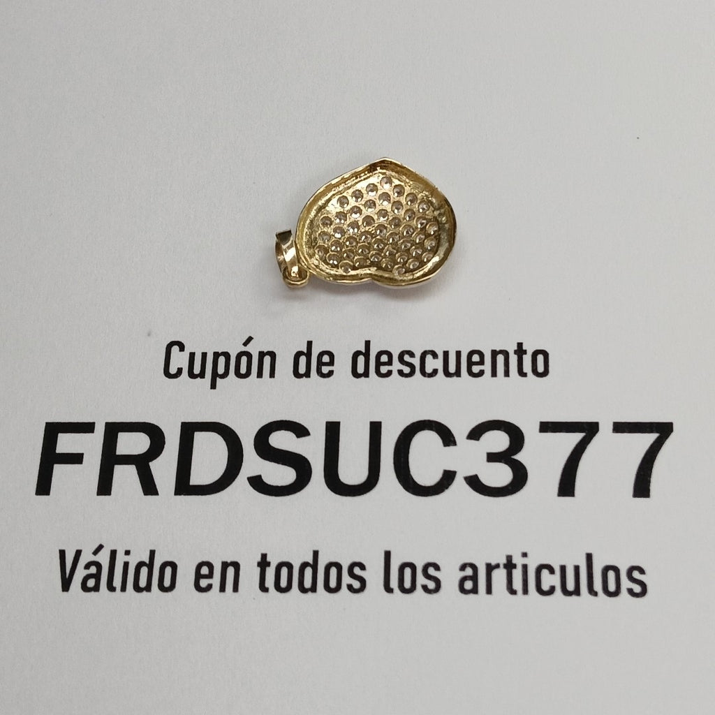 DIJE CORAZON CON CIRCONIAS 14K 1.8 GR (NUEVO)