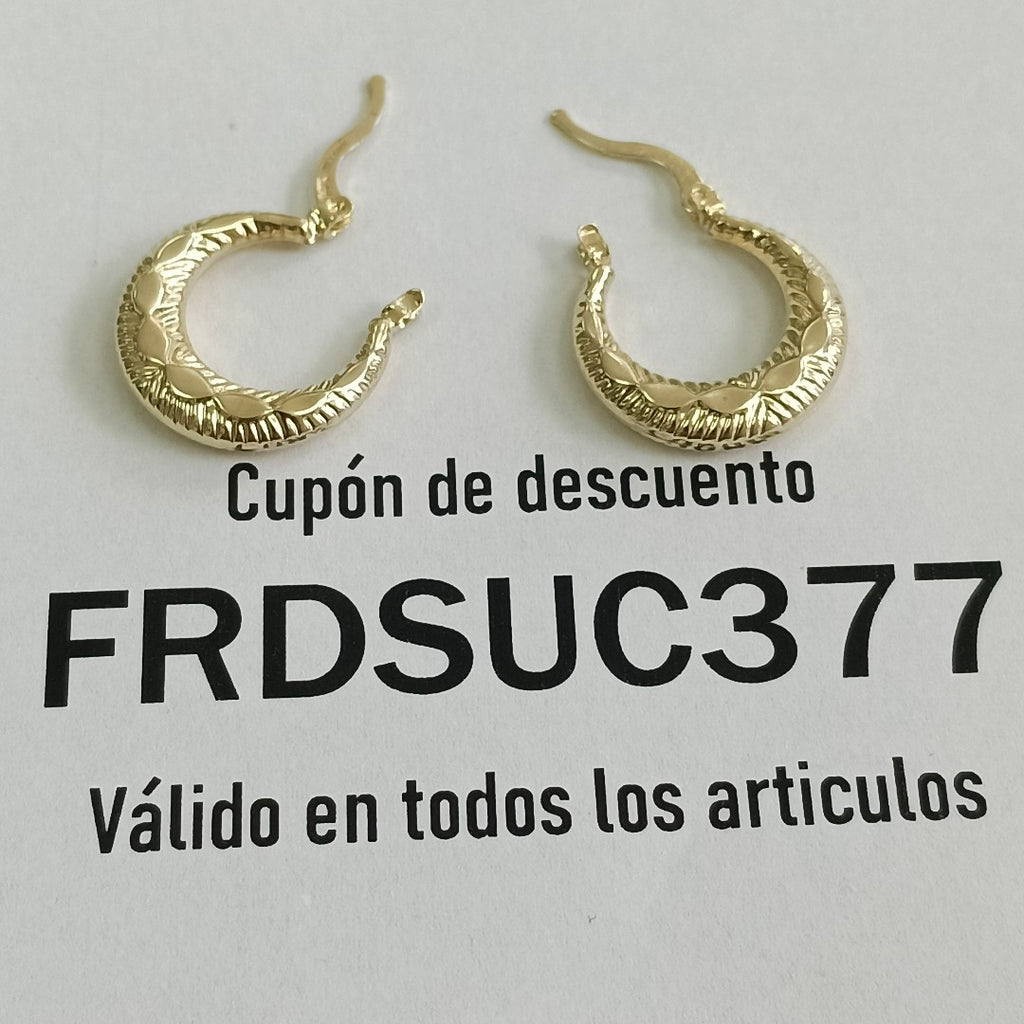 ARETES ARRACADAS HUECAS 14K 1.9 GR (NUEVO)