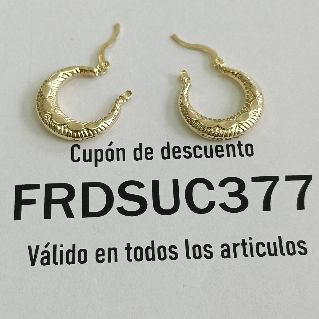 ARETES ARRACADAS HUECAS 14K 1.9 GR (NUEVO)