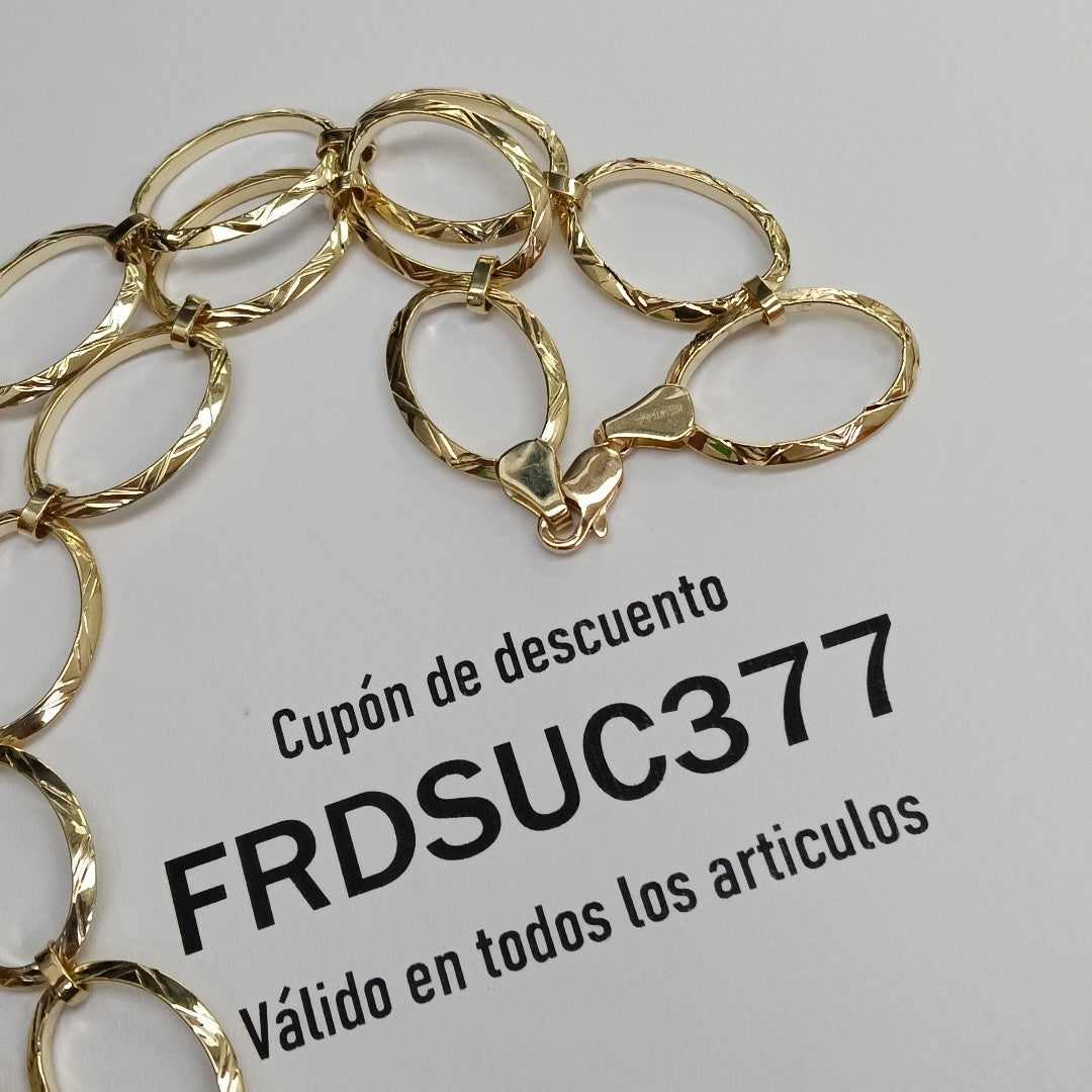 CADENA GARGANTILLA AROS OVALADOS 14K 55 CM 10.8 GR (NUEVO)