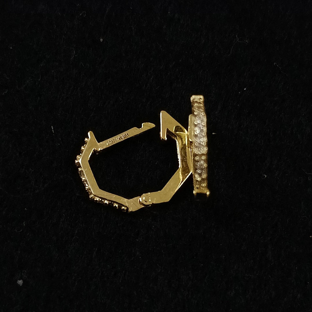 ARETES HUGGIES C CIRCONIAS 14K 1.6 GR (NUEVO)