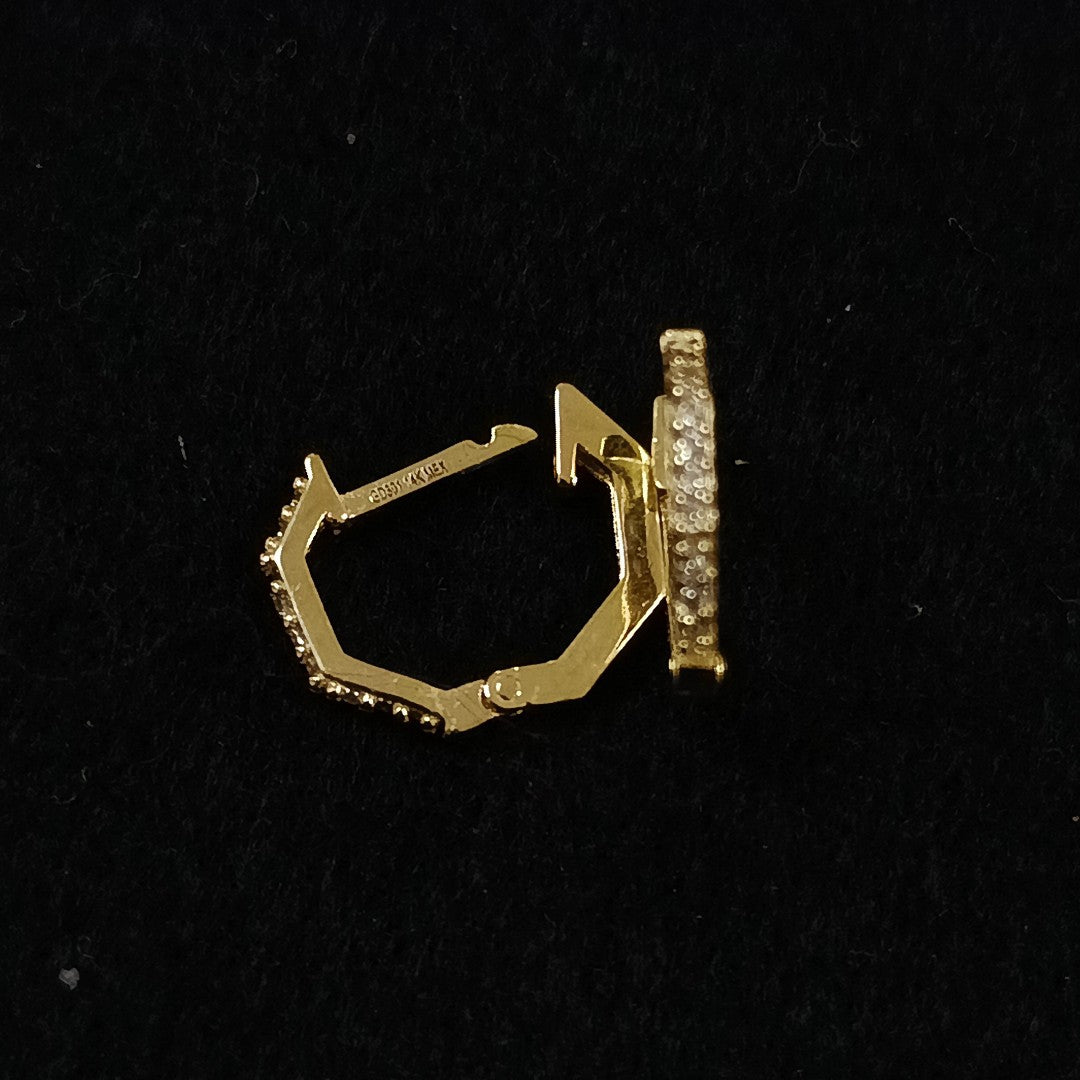 ARETES HUGGIES C CIRCONIAS 14K 1.6 GR (NUEVO)
