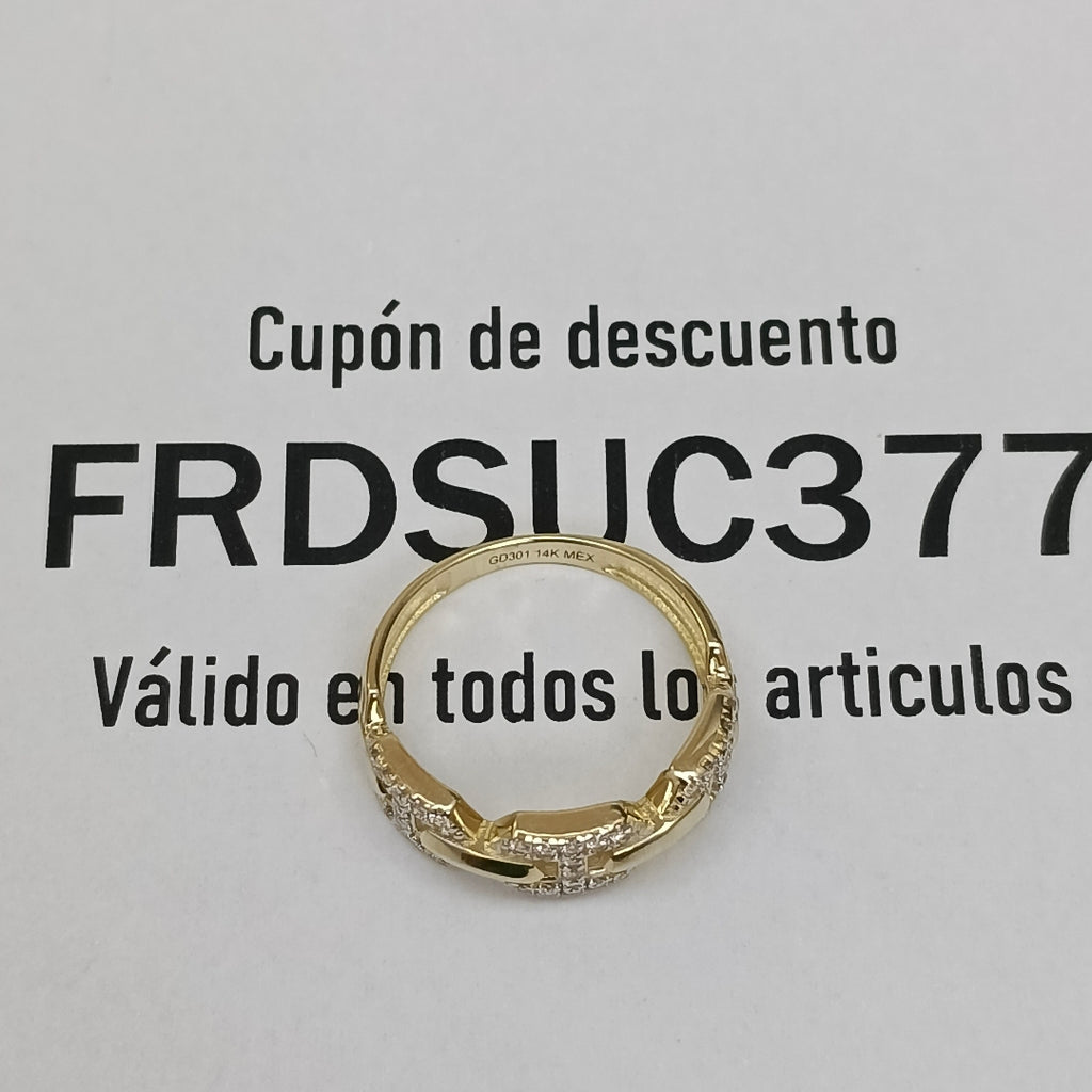 ANILLO ANILLITO C CIRCONIAS 14K 7 TALLA 2.9 GR (NUEVO)