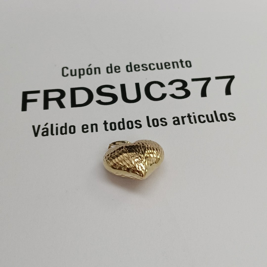 DIJE TEJIDO CORAZON LABRADO 14K 0.9 GR (NUEVO)