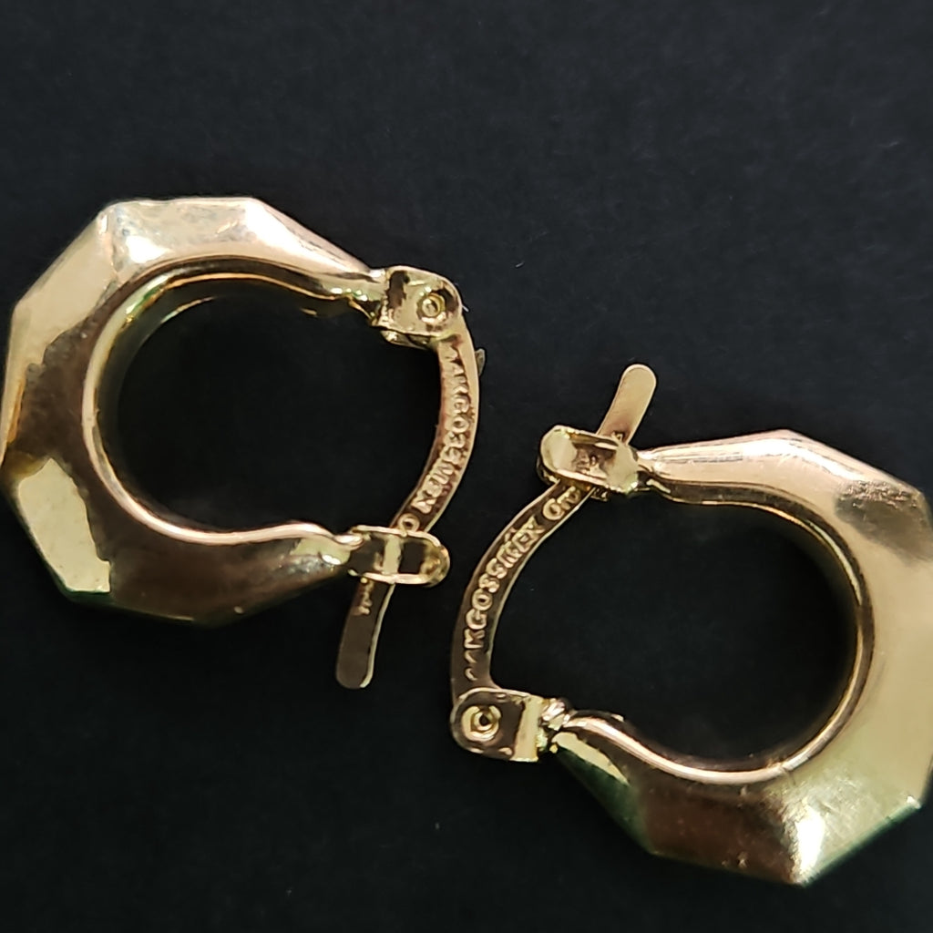 ARETES TEJIDO ARRACADA FACETADA 14K 1.3 GR (NUEVO)