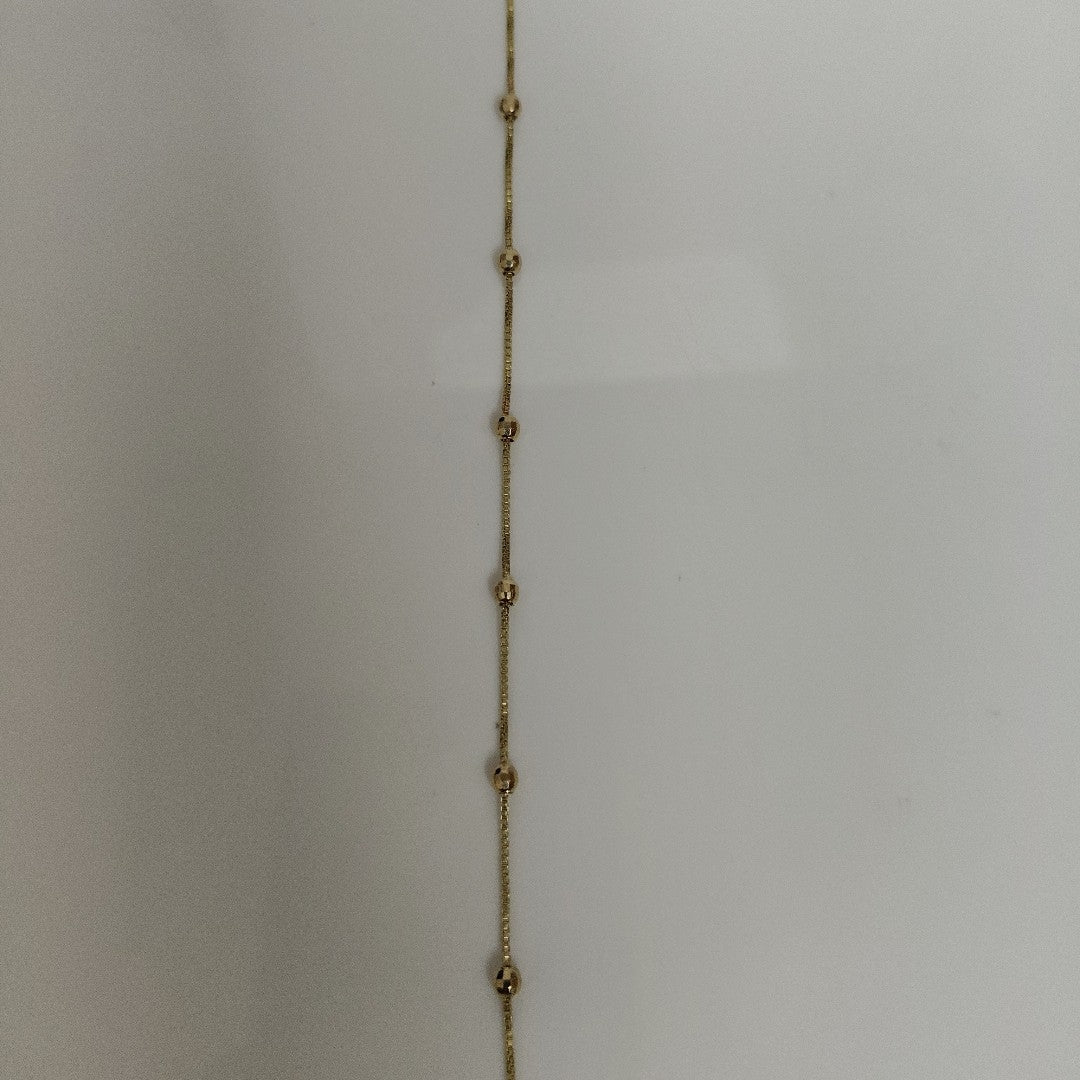 PULSERA ESPECIAL CON BOLITAS 14K 18 CM 1.4 GR (NUEVO)