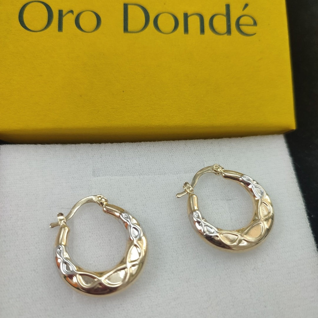 ARETES ARRACADAS COMBINADAS CON INFINITO 14K 2.3 GR (NUEVO)