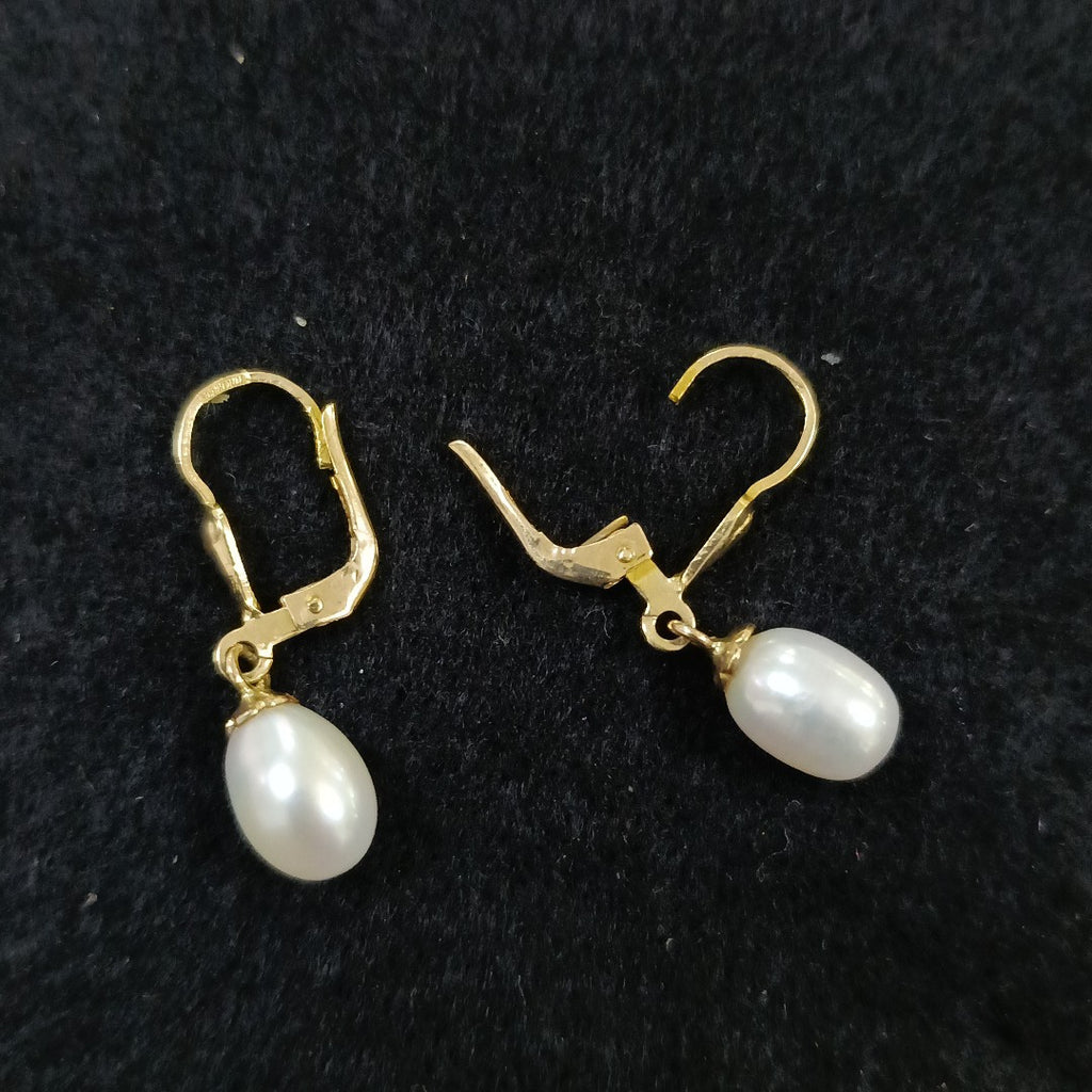 ARETES C PERLAS SINTETICAS 10K 2.2 GR (NUEVO)