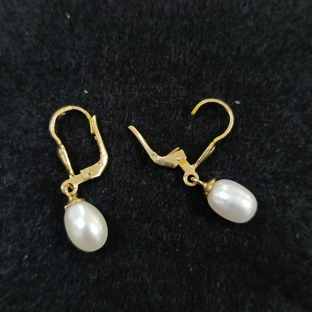 ARETES C PERLAS SINTETICAS 10K 2.2 GR (NUEVO)