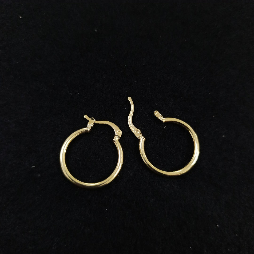 ARETES TEJIDO ARRACADAS LISAS 14K 1.2 GR (NUEVO)