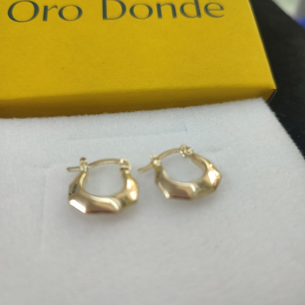 ARETES TEJIDO ARRACADA FACETADA 14K 1.3 GR (NUEVO)