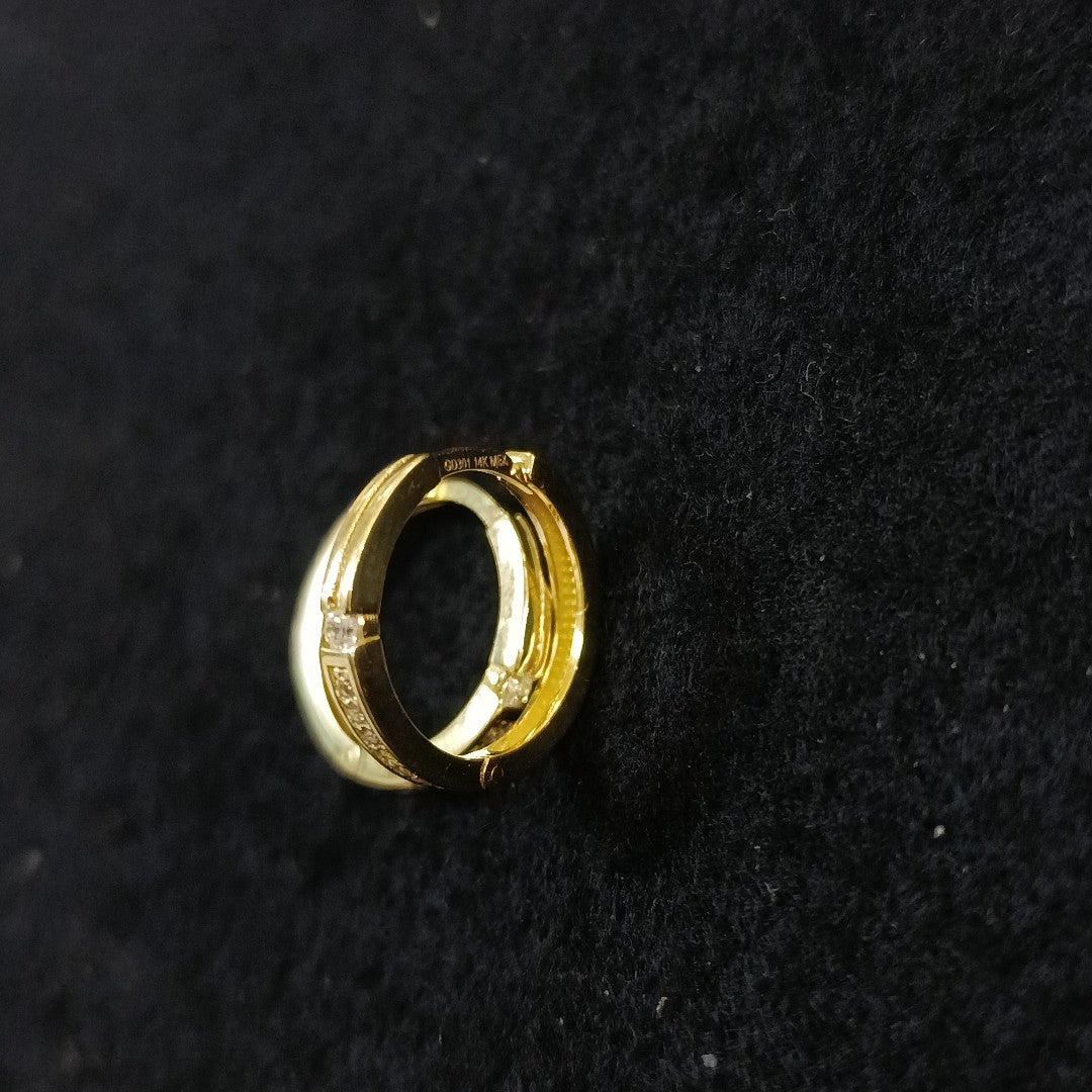 ARETES ARRACADAS C CIRCONIAS 14K 2.4 GR (NUEVO)