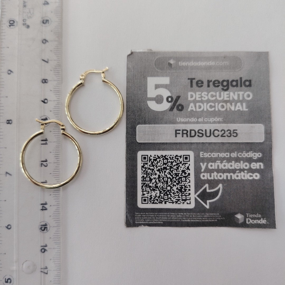 ARETES TEJIDO ARRACADAS LISAS 14K 1.5 GR (NUEVO)