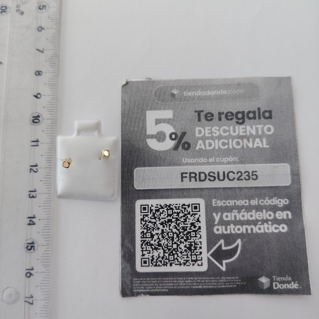 BROQUELES BROQUEL FIG CUBO 14K 0.203 GR (NUEVO)