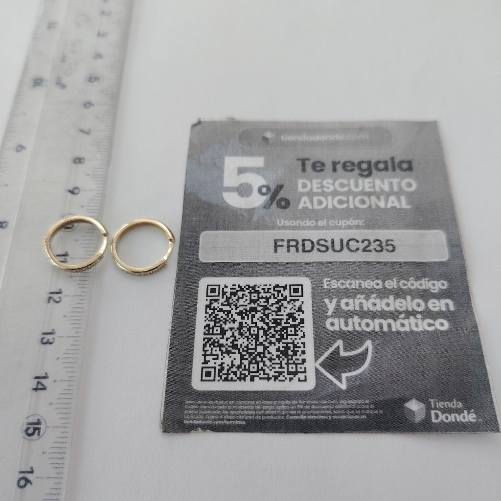 ARETES HUGGIES C CIRCONIA 14K 1.8 GR (NUEVO)