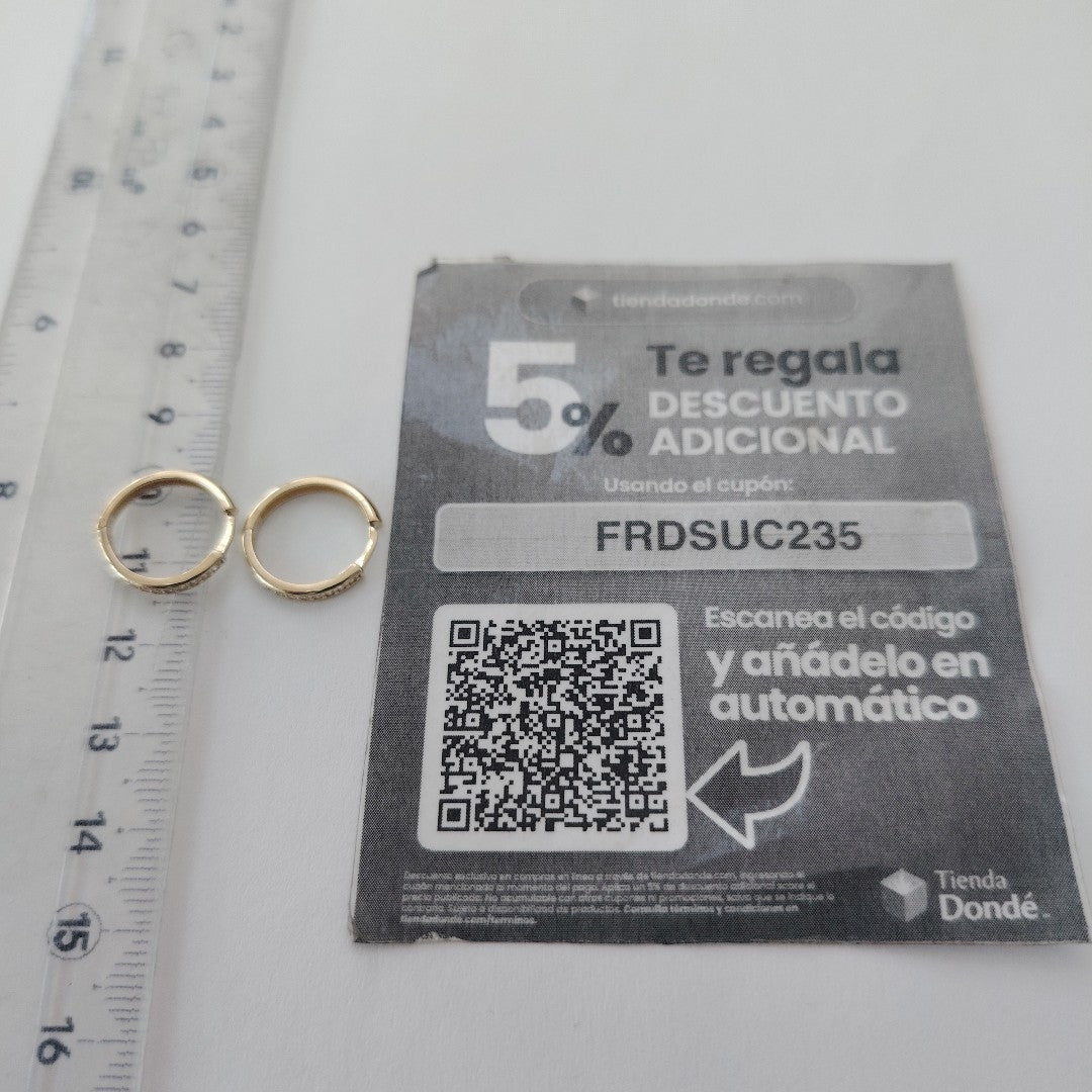 ARETES HUGGIES C CIRCONIA 14K 1.8 GR (NUEVO)