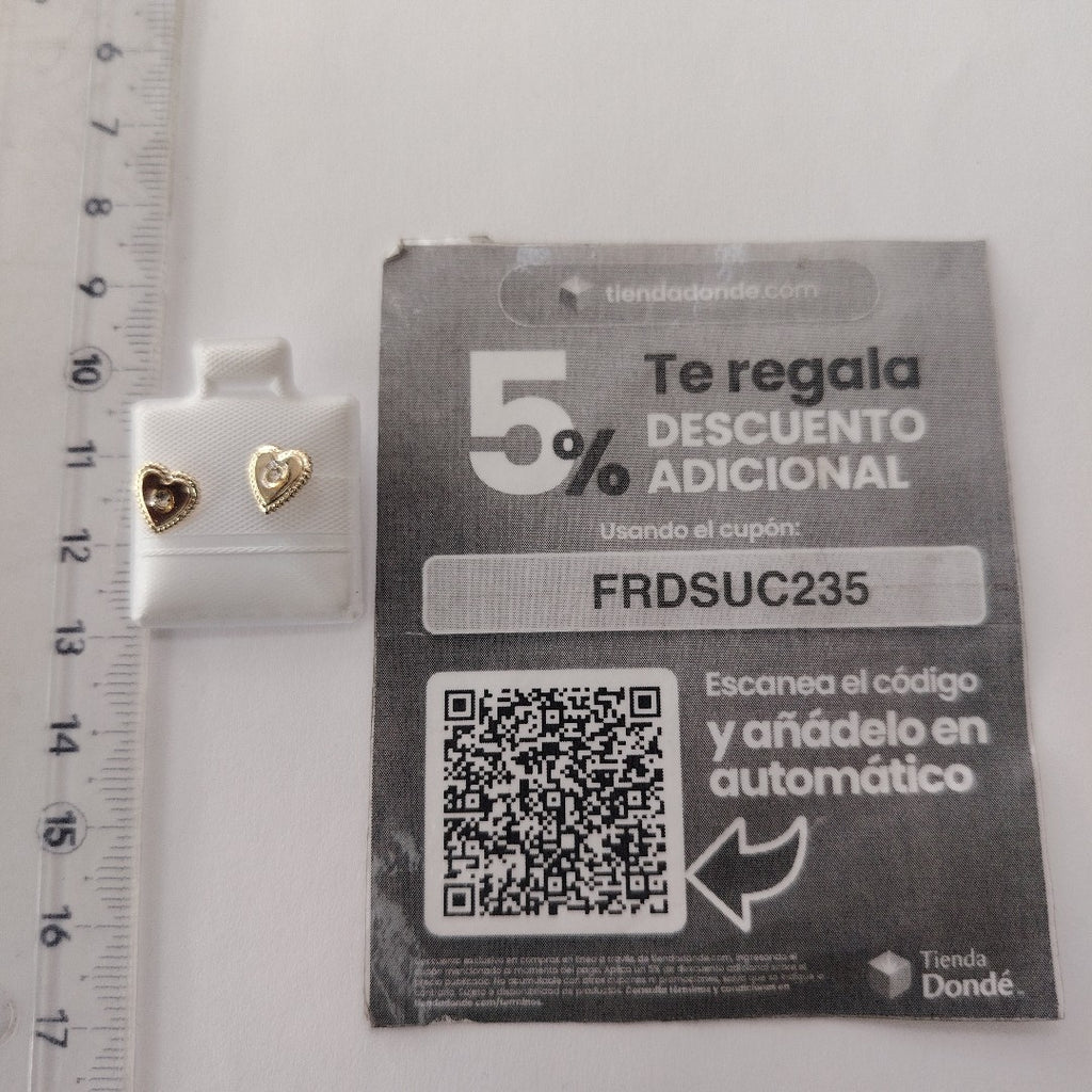 BROQUELES BROQUEL FIG CORAZON C CIRCONIA 14K 0.2614 GR (NUEVO)